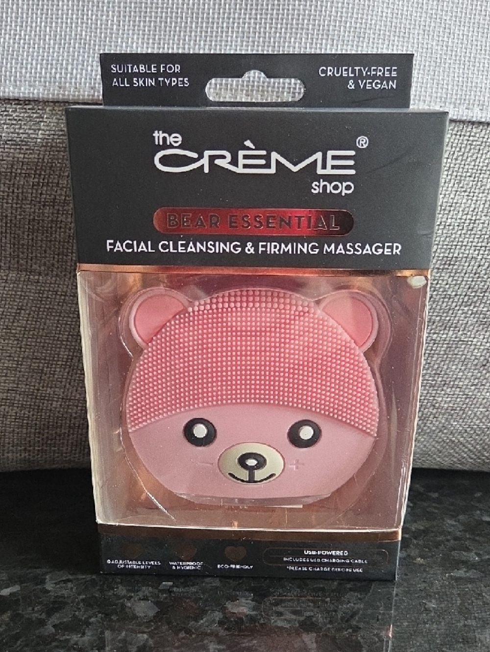 the CRÈME Shop Bear Essential Pink Facial Cleansing & Firming Massager NWT